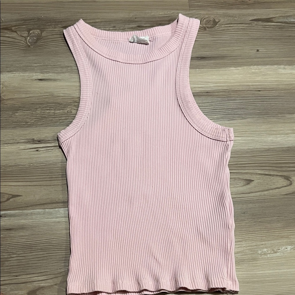 Cotton On Light Pink Ribbed Tank Top